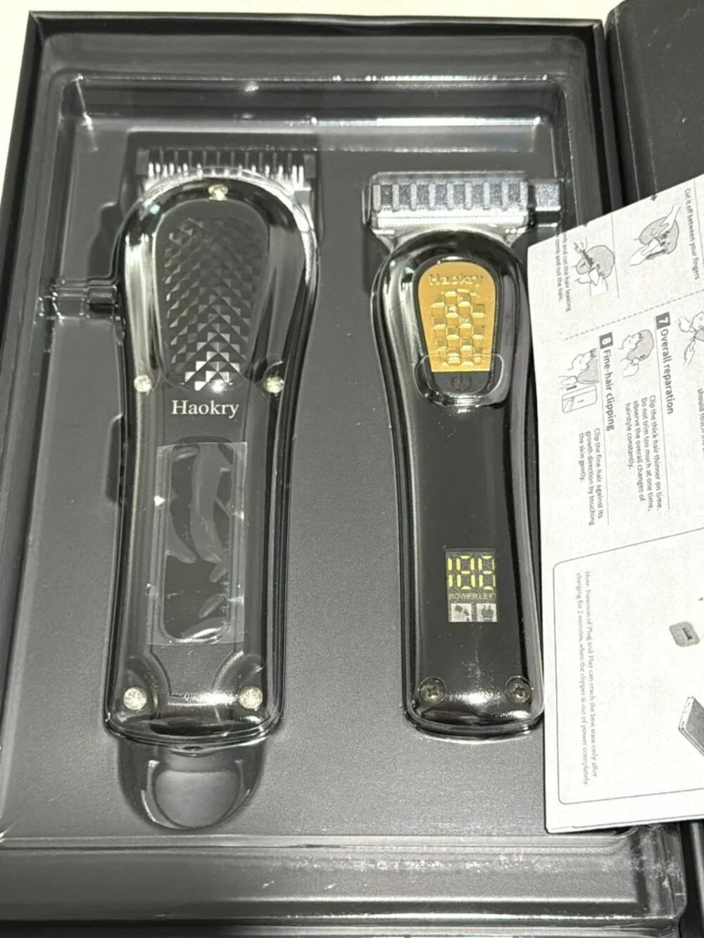 Electric Hair Clippers & Trimmer Set Titanium Plated Gold Blades New